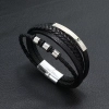Męska bransoletka z grawerem - Trieste, black/silver
